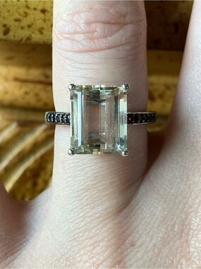 Yellow Labradorite Red Garnet Sterling Silver Ring Size 5.75